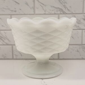 Vintage Milk Glass Pedestal Planter